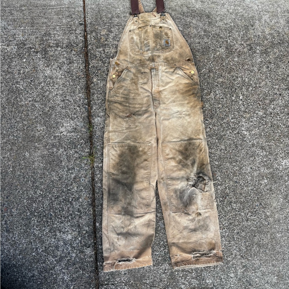 Vintage distressed Carhartt overalls 36x30